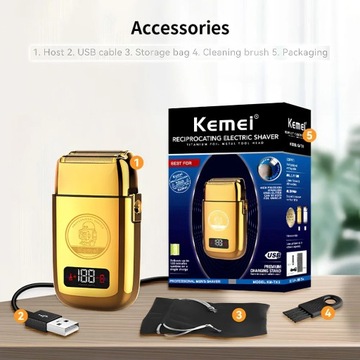 Аккумуляторная электробритва с металлическим корпусом Электробритва для мужчин и бороды