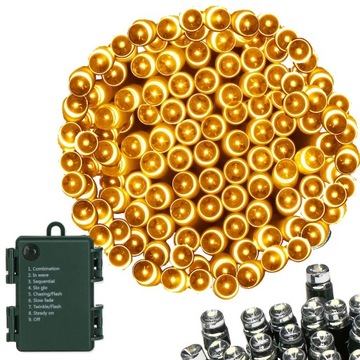 РОЖДЕСТВЕНСКИЕ ЕЛОЧНЫЕ ОГНИ 100LED НАРУЖНЫЕ ВНУТРИ 10м ТЕПЛЫЙ БЕЛЫЙ РОЖДЕСТВЕНСКИЙ