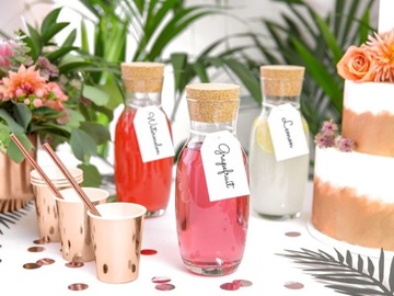 Тарелки, чашки, трубочки, столовый сервиз Rose Gold