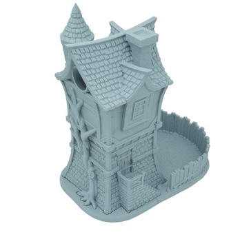 Средневековая большая башня для игральных костей - Башня для игральных костей Светло-серый