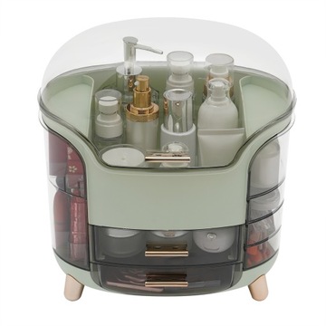 Коробочка для хранения косметики светло-зеленого цвета.