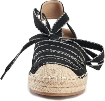 ЭСПАДРИЛ ЖЕНСКИЕ САНДАЛИИ НА ТЕЛЕЖКЕ, ЧЕРНЫЕ 38