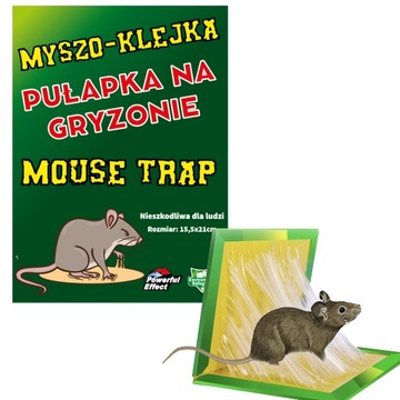 DUŻY LEP NA MYSZY PUŁAPKA NA MYSZY Z KLEJEM NAJWIĘKSZA 31cm x 21cm