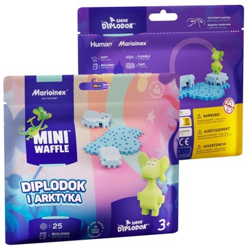 Marioinex Smok Diplodok i Arktyka klocki wafle mini konstrukcyjne, 25 el