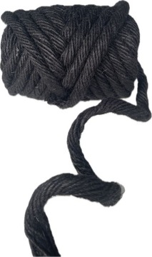 SZNUREK JUTOWY JUTA 13/6/11 kolor czarny gruby 200g 6,5m