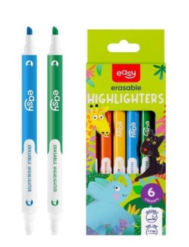 Текстові маркери що стираються 6 кольорів EASY Easy Stationery 77x205 мм