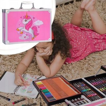 ZESTAW DO MALOWANIA DLA DZIECI Dziewczynek Artystyczny Plastyczny WALIZKA