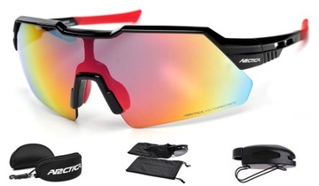 OKULARY ROWEROWE ARCTICA S-315A MONOLENS POWŁOKA REVO + GRATISY