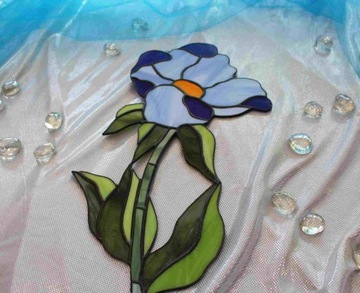 Витраж Цветок Тиффани Синий 2