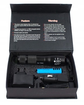 MOCNA LATARKA TAKTYCZNA LED LAMPA AKUMULATOROWA USB SURVIVALOWA PREZENT