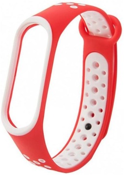 Pasek Opaska Smart Band czerwono biały M4 M5 M6 Mi