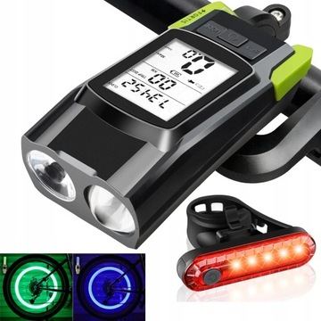 СВЕТОДИОДНАЯ ВЕЛОСИПЕДНАЯ ФАРА, БЕСПРОВОДНОЙ СЧЕТЧИК, СИГНАЛ