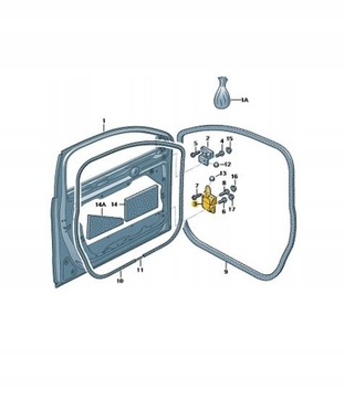 ПЕТЛЯ ДВЕРИ ПЕРЕДНЯЯ НИЖНЯЯ ЛЕВАЯ VW PASSAT B7 ОРИГИНАЛ
