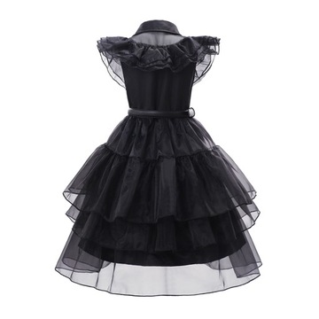 Костюм платье костюма в среду Аддамс Косплей карнавал карнавал 158