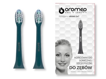 2 x KOŃCÓWKI DO SZCZOTECZKI SONICZNEJ OROMED ORO BRUSH GREEN ORYGINALNE