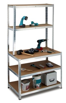 REGAŁ METALOWY z nadstawką GARAŻOWY 180x100x60 2w1