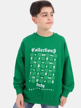 BLUZA DZIECIĘCA CHŁOPIĘCA DRESOWA zielona 116