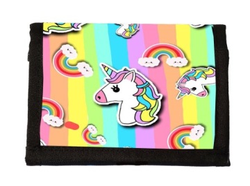 Portfel na Rzep Jednorożec tęcza UNICORN Materiałowy młodzież Dziecięcy