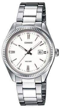 Прозрачные классические женские часы Casio LTP-1302PD + коробка + гравировка