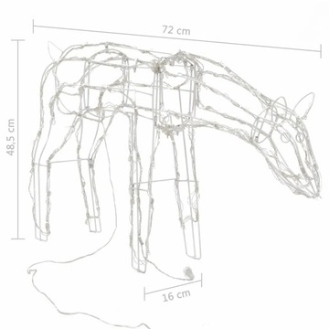 Новогодние светодиодные олени 3 шт ПВХ+сталь 68x38x81/72x16x 48,5/49x21,5x50см98
