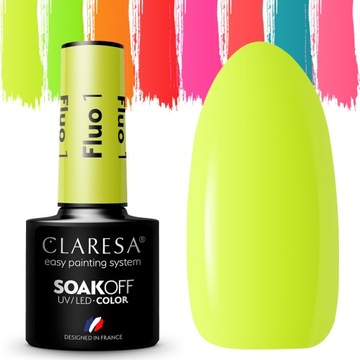 HIT CLARESA FLUO Lakiery Hybrydowe NEONOWE #1