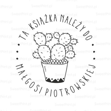 Stempel z kaktusem EXLIBRIS KAKTUS