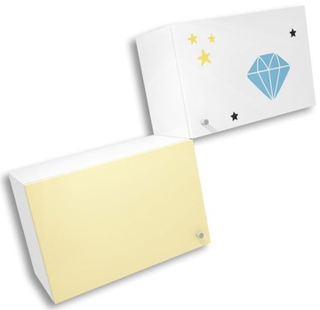 SZAFKA DZIECIĘCA WISZĄCA BIAŁO-ŻÓŁTA ŚCIENNA 2 SZT