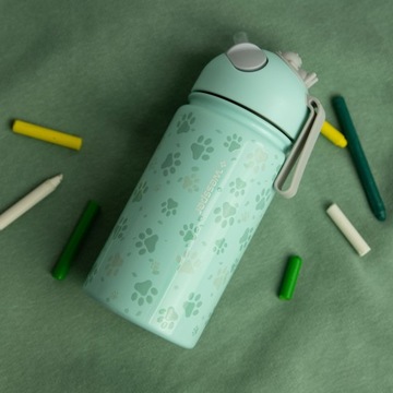 Термокружка, детская бутылочка для питья, 410 мл, с трубочкой без BPA