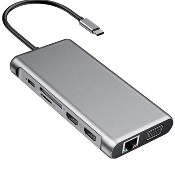 12 in 1 Type-C / USB-C HUB Dark Grey