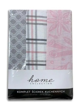 Komplet 3 ścierek Kuchennych Bawełnianych Różowy