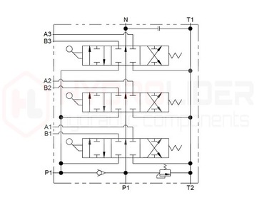 Rozdzielacz hydrauliczny 3 sekcyjny 40L sterowany dźwigniami