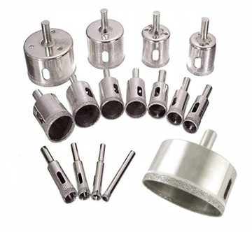 ZESTAW DIAMENTOWYCH OTWORNIC GRESU 8-70mm 16 SZTUK