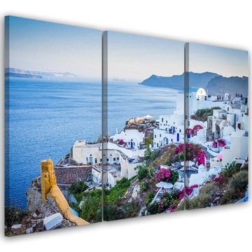 OBRAZ TRYPTYK Grecja Santorini 90x60