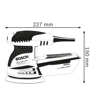 ЭКСЦЕНТРИЧЕСКАЯ ШЛИФОВАЛЬНАЯ МАШИНА BOSCH GEX 125-1 AE + БУМАГА