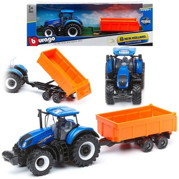 BBURAGO NEW HOLLAND TRAKTOR Z PRZYCZEPĄ METAL NAPĘ