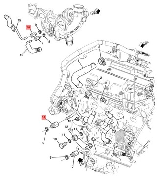 ШЛАНГ ТУРБИНЫ OPEL + РАЗЪЕМ 1.4 TURBO ASTRA J MOKKA MERIVA B ОРИГИНАЛ