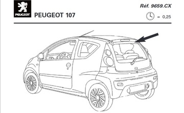 ZÁCLONA PROTISLUNEČNÍ OKNO ZADNÍHO PEUGEOT 107 OE 9659CX