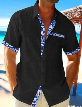 Przewiewna Koszula Lniana casual Koszula hawajska