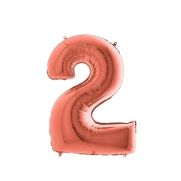 Balon foliowy cyfra ''2'' Rose Gold 1m