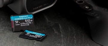 Kingston Micro SDXC Canvas Go! 64 ГБ 4K A2 V30 U3 170 МБ/70 МБ + адаптер SD