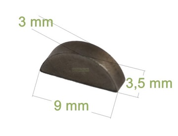 9 x 3 x 3,5 mm klin koła magnesowego piły pilarki kosy wykaszarki
