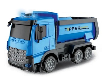 СТРОИТЕЛЬНЫЙ ГРУЗОВИК СИНИЙ САМОСВАЛ С ПО/ЗВУКОВЫМ ПРИВОДОМ