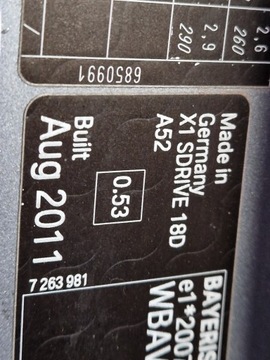BLATNÍK LEVÝ PŘEDNÍ BMW X1 E84 A52