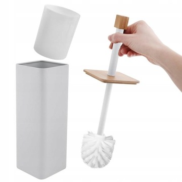 ZESTAW ŁAZIENKOWY KOSZ NA ŚMIECI, SZCZOTKA WC + STOJAK NA PAPIER BIAŁY