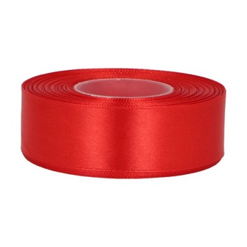 WSTĄŻKA 25mm SATYNOWA tasiemka CZERWONA 079 5m
