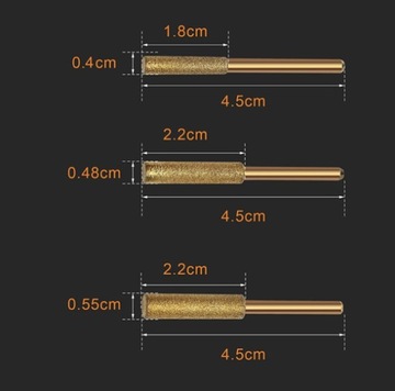 Набор напильников для заточки бензопилы, 3 размера, 4 мм, 4,8 мм, 5,5 мм