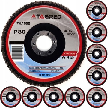 TARCZA ŚCIERNA ŚCIERNICA LISTKOWA 125 MM P80 10SZT