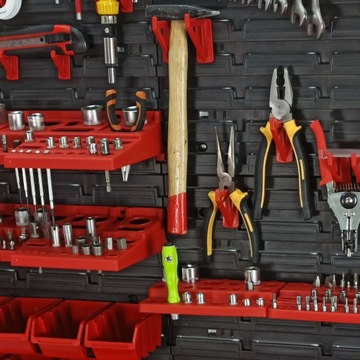 Настенная доска для инструментов 115х78см, 35 ​​лотков