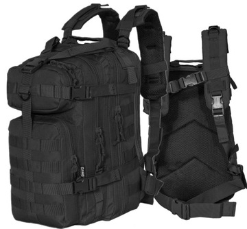 WOJSKOWY PLECAK TAKTYCZNY CAMO MG ASSAULT MOLLE CORDURA 500D CZARNY 25L