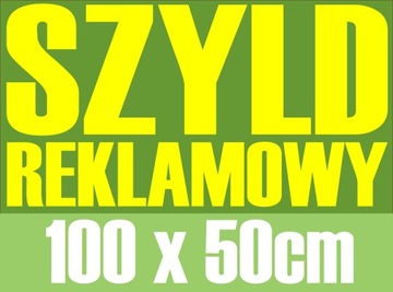 SOLIDNY SZYLD REKLAMOWY Tablica informacyjna PCV logo firmy 100x50 cm